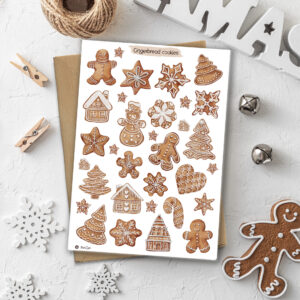 Gingerbread Stickers. Gingerbread Christmas Planner Stickers