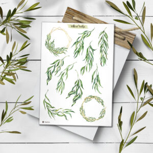 Willow Stickers. Eucalyptus Planner Sticker Sheet