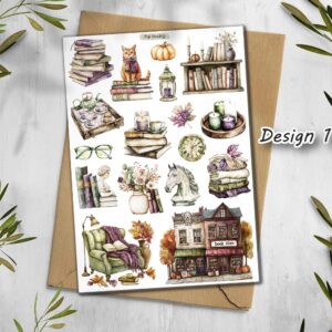 Fall Reading Planner Stickers. Autumn Planner Stickers