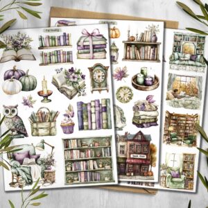 Fall Reading Planner Stickers. Autumn Planner Stickers