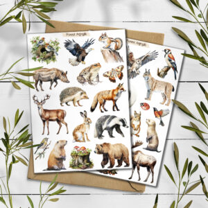Forest Animals Stickers. Woodland Planner Stickers