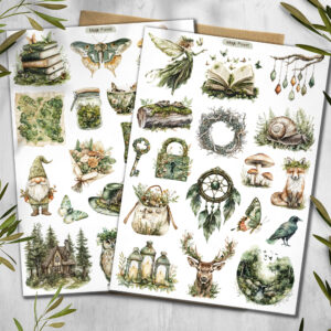 Magic Forest Stickers. Woodland Planner Stickers